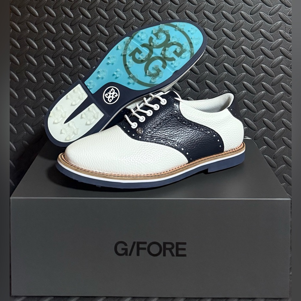 G/Fore Saddle Gallivanter Golf Sneakers White Navy‎ Mens Size 8.5